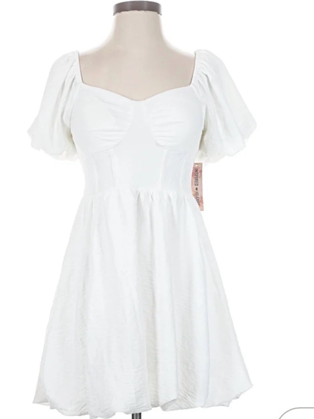 NWT Inspired Hearts mini Puff-Sleeve Square Neck black Dress